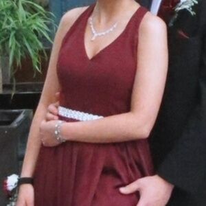 White by Vera Wang VW360214 Wine Bridesmaid Dress Size 4